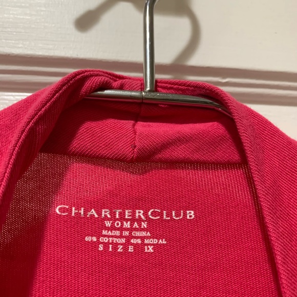 3/$35 Charter club 1X pink knit open cardigan top - Picture 5 of 7